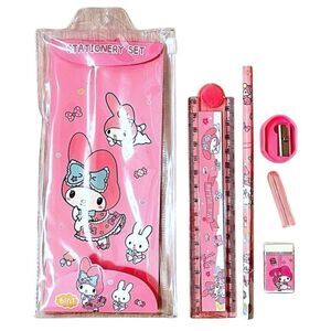 My Melody Stationary Set Ruler, Pencil, Eraser, Sharpener NWT
